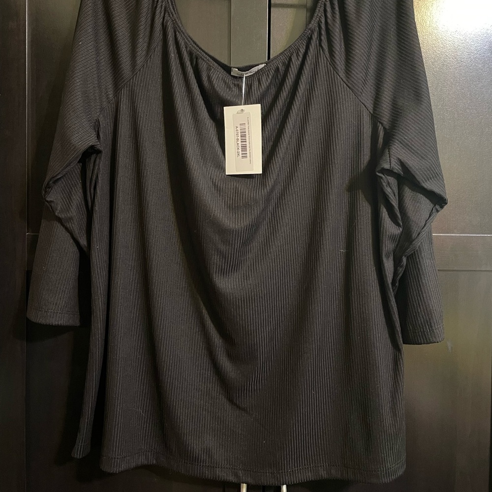 White birch black blouse NWT